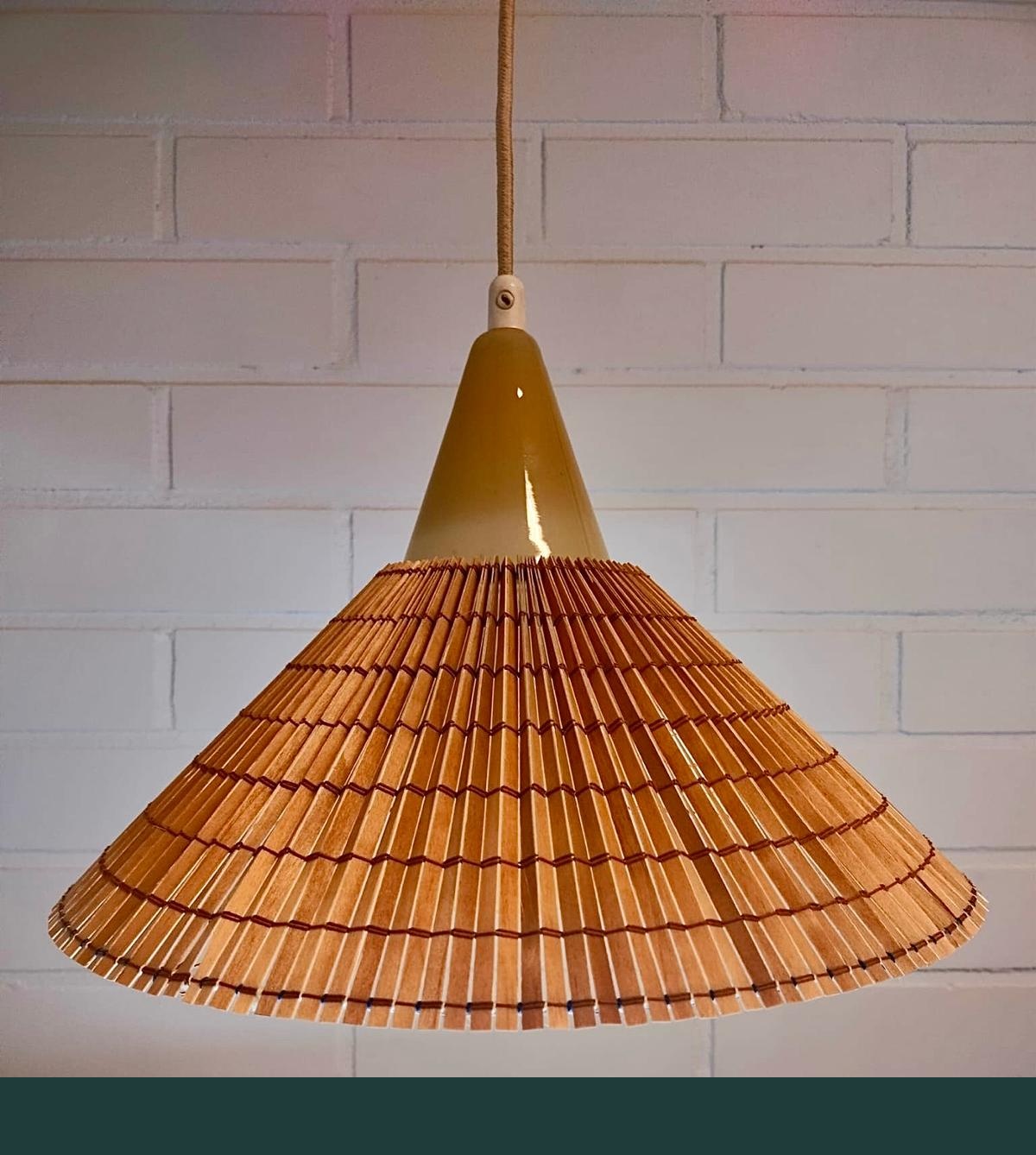 Handcrafted slat lampshade